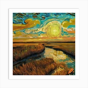 Sunset Marsh Art Print