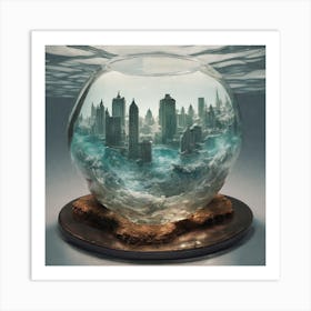 Cityscape In A Bowl Art Print