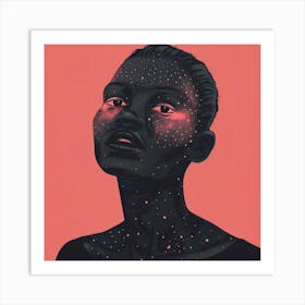 African Girl on Pink Art Print