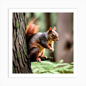 Squirrel In The Forest 145 Art Print