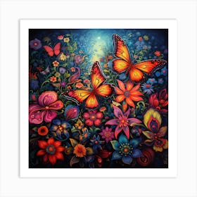 Butterfly Garden 3 Art Print