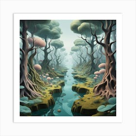 River In The Forest 17 Art Print