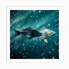 Fishes In Space 3 Art Print