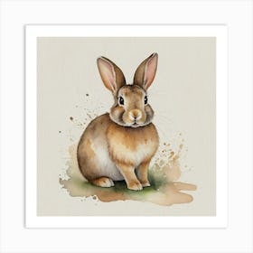 Rabbit Watercolor Painting 2 Art Print