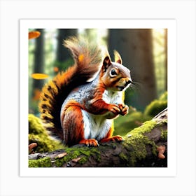 Squirrel In The Forest 339 Art Print