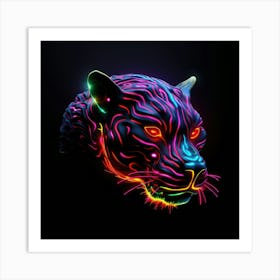 Neon Tiger Head 2 Affiche