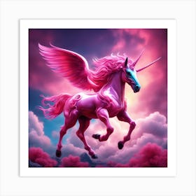 Pink pegasus Art Print