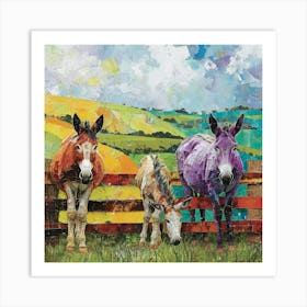 Kitsch Donkey Patchwork Collage 2 Art Print