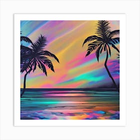 Sunset Palm Trees Art Print