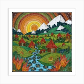 Small mountain village 27 Art Print