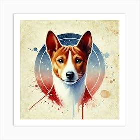 Watercolor Basenji 1 Art Print