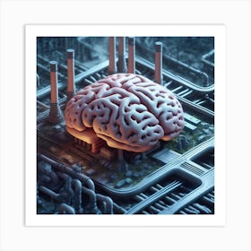 Brain On A Computer 9 Art Print