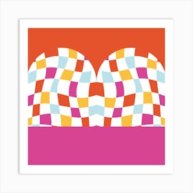 Checkered Vintage Pattern 1 Art Print