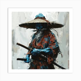 Myeera A Samurai And A Smurf Mixture 7151a654 373f 4d30 8d97 197763d95b87 Art Print