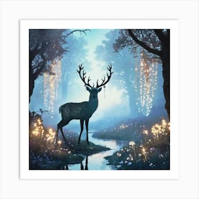 Deer In The Forest Art Print