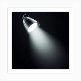 Spotlight On A Black Background Art Print