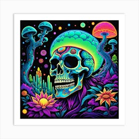 Psychedelic Skull Art Print