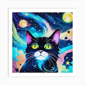 Galaxy Cat Art Print