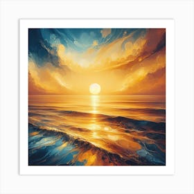 Sunset At The Beach Art Print