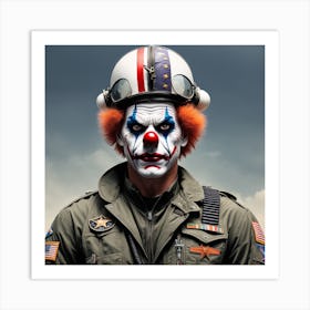 75 Military Airplane Pilot Like A Horror Clown Art Print