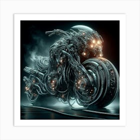 Cyborg Motorcycle Art Print