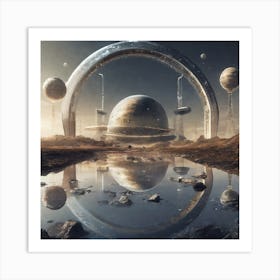 Spaceships And Planets 5 Art Print