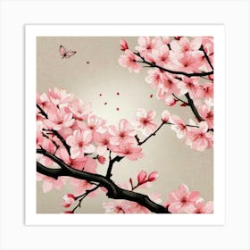 Cherry blossom branches Art Print