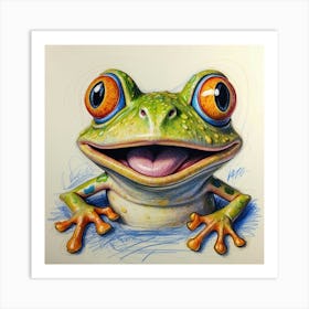 Frog Drawing 3 Art Print