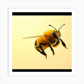 Golden Solitude: The Flight of a Bee Art Print