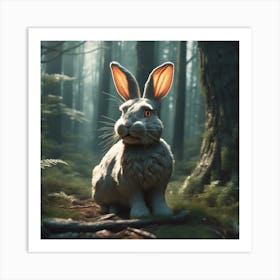 Bunny In Forest Haze Ultra Detailed Film Photography Light Leaks Larry Bud Melman Trending On (5) Art Print