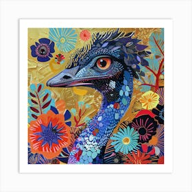 Patchwork Quilted Emu 1 Art Print