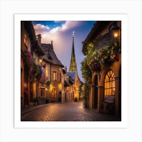 France At Dusk Art Print