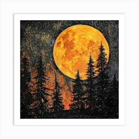 Full Moon In The Forest 5 Art Print