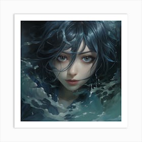 Girl In The Water Art Print