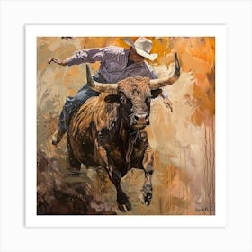 Bull Rider 1 Art Print