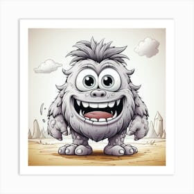 Cartoon Monster Illustration 1 Art Print