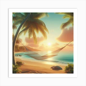 Sunset At The Beach 1 Art Print