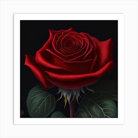 Red Rose Art Print