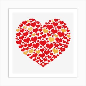 Many Small Hearts That Form A Big Heart (1) Art Print