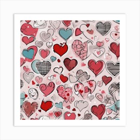 Heart Pattern 9 Art Print