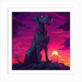 Vintage 80s Nightmarish Dog 9 Art Print