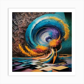 Swirling Vortex Of Colors Abstract Expressionist Art Print Art Print