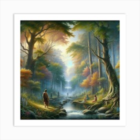 Buddha In The Forest Art Print