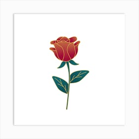 Red Rose Art Art Print