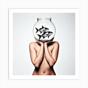 Fish Bowl Head Art Print