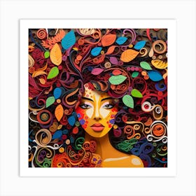 Abstract Portrait Of A Woman 4 Art Print