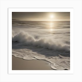 Waves Breaking On The Beach Art Print