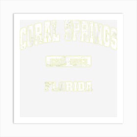 Coral Springs Florida Fl State Vintage Athletic Style Art Print