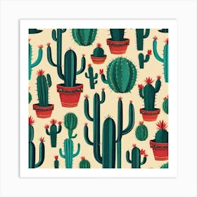 Cactus Pattern 13 Art Print