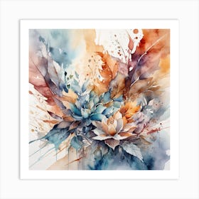 Lotus Watercolor Painting Art Print